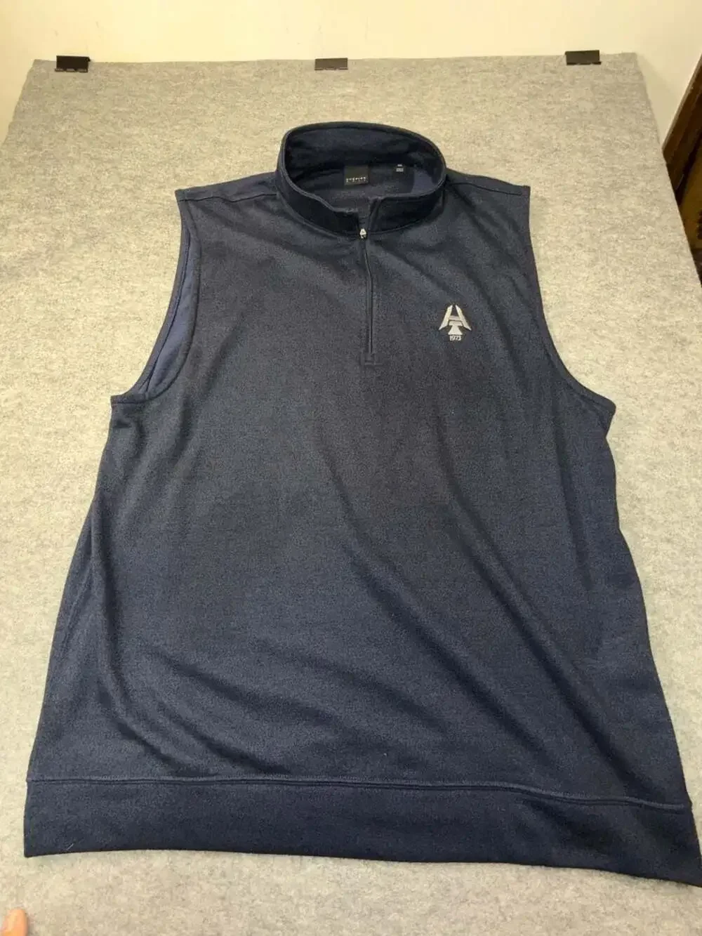 Dunning Golf Navy Blue Quarter Zip Sleeveless Vest Size XXL